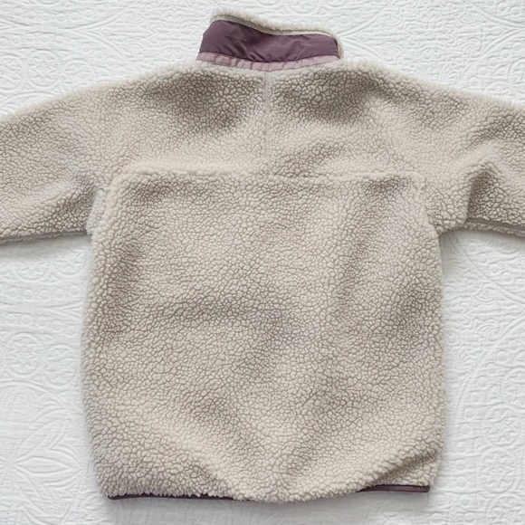 Patagonia Kids' Retro-X Fleece Jacket, Natural w/ Hyssop Purple (Sz M, 10) - Picture 4 of 8